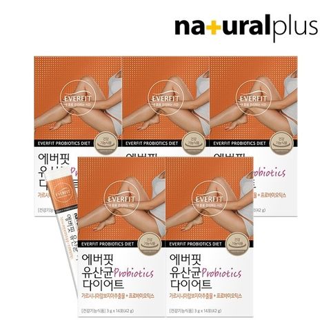 에버핏 유산균 다이어트 14포 5박스 10주분 / 모유유래 유산균 가르시니아