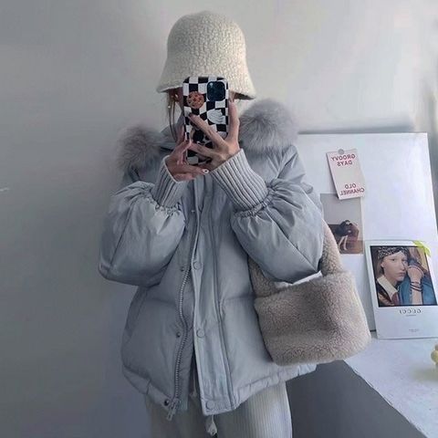 [무드무드] 유리얼 후드 퍼 패딩