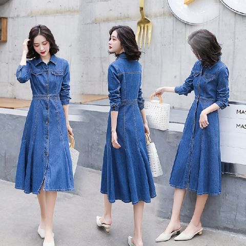 [W shopping] [헬리꽁땡]셔츠트렌트A라인데님원피스