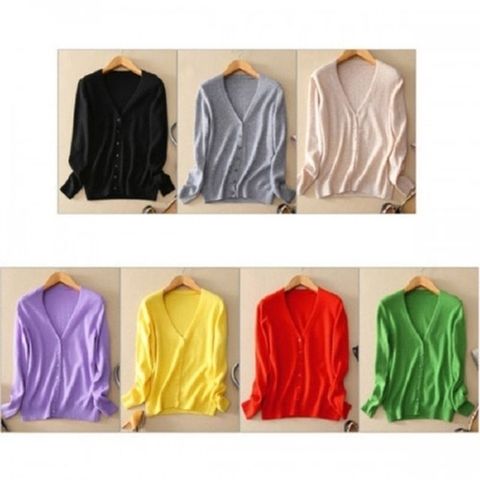 [W shopping] 소프트 울 브이넥 가디건 심플 원색 자켓 아우터