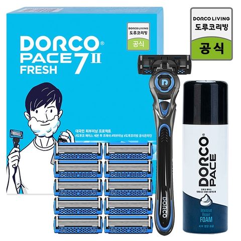 [W shopping] 도루코 페이스7Ⅱ 프레시 면도기획세트 3호 (면도기+날 총11입+74ml폼)