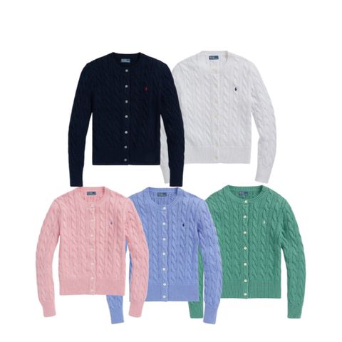 FW24 폴로 여성 꽈배기 가디건