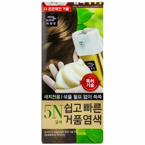 미장센 올뉴 쉽고빠른 거품염색 5N갈색