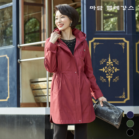 바바라 자수 포인트 트렌치 코트 K194BB01