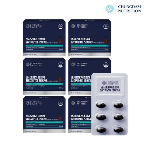 [청담뉴트리션] 센시오메가 초임계 알티지(rTG) 오메가3 500mg x 60캡슐 6박스