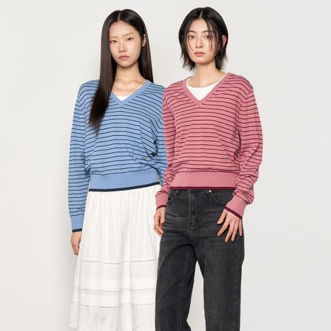 브이넥 스트라이프 풀오버 [3COL]/WBE1L05514