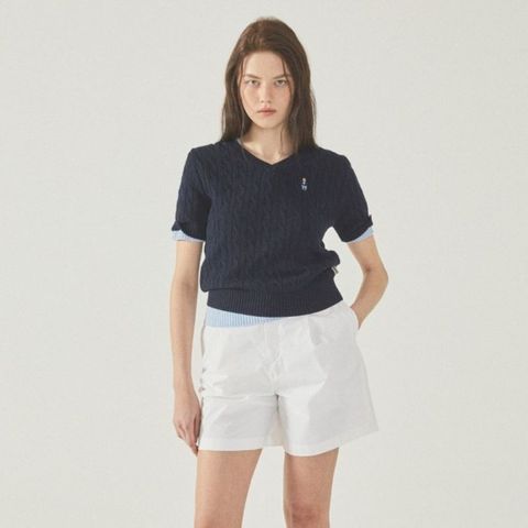[롯데백화점]여성 Steve V-neck Short Sleeve Sweater WHKAF3702F