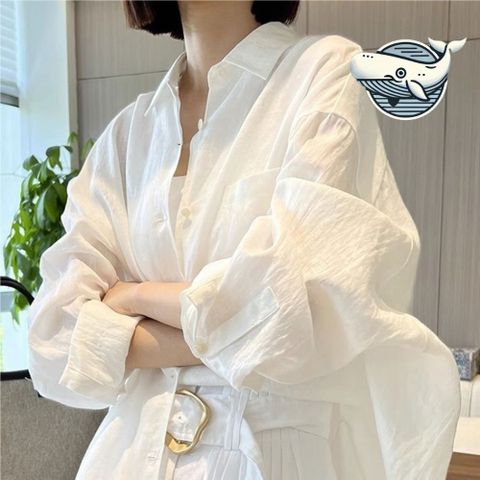 세련된 오버핏 롱슬리브 화이트 셔츠 아이템 루즈핏셔츠 여성용셔츠 봄셔츠 여름셔츠 가을셔츠