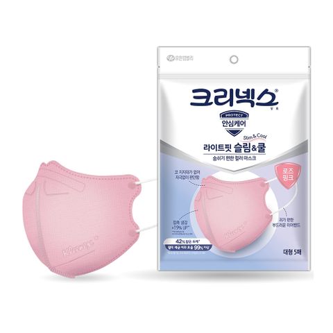 크리넥스 라이트핏쿨마스크 로즈핑크 5pX14개 428519