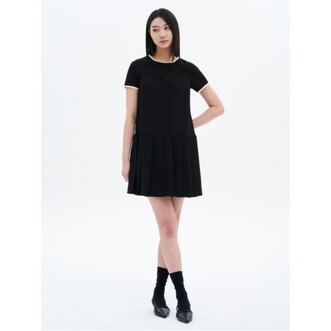 플리츠 미니 원피스  블랙 (325271LY25)