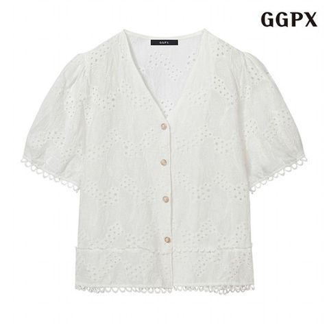 정상가:59,000원 ㅣ 레이스 펀칭 블라우스 (GPBBA017D)