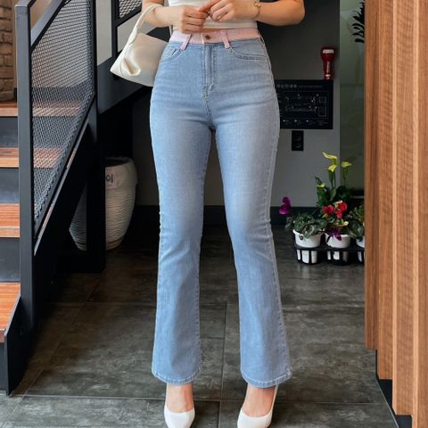 여자 여름 스판 히든밴딩 오비배색 슬림 부츠컷 청바지 핏이 예쁜 썸머 기능성 쿨원단 데님팬츠