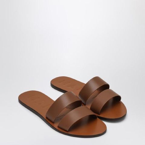 MANEBA­ P9.7Y0LE/Q_MANEB-TA Brown leather sandals with straps