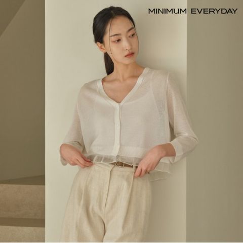 정상가:69,000원 ㅣ [미니멈 에브리데이]데일리 비스코스 브이넥 긴팔 가디건 (EB2CK003D)