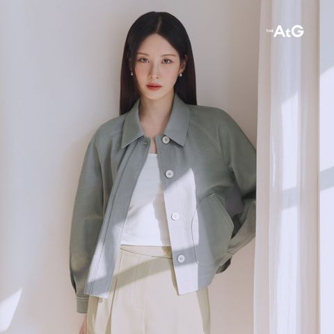 더엣지 25SS 프렌치린넨 혼방 크롭 자켓
