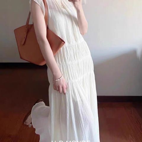 [브리치] 유아몽드 / 지지미 시어서커 민소매 롱원피스 단아한 화이트 나시