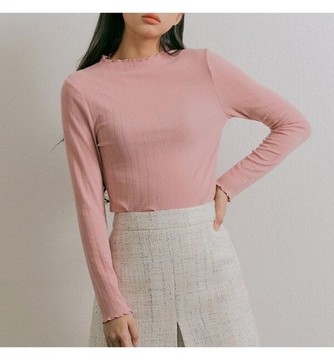 반하이넥 골지 변형 티셔츠(MIWLWB210G)