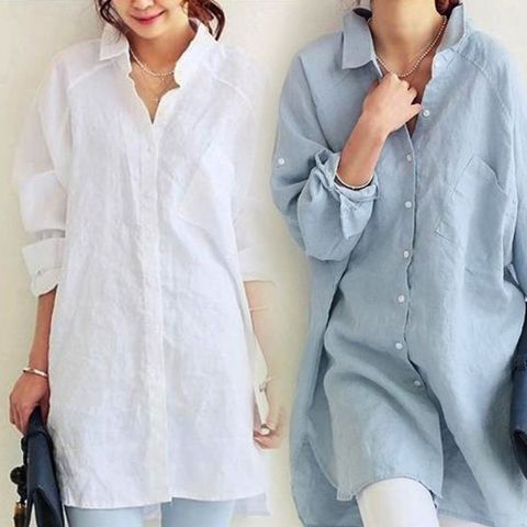 린넨 롱셔츠