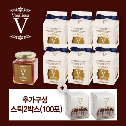 유기농 바실리사 로열젤리 그릭허니 6병+허니스틱 2박스