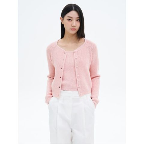 하찌 변형 네크라인 가디건  라이트 핑크 (32535ALY3Y)