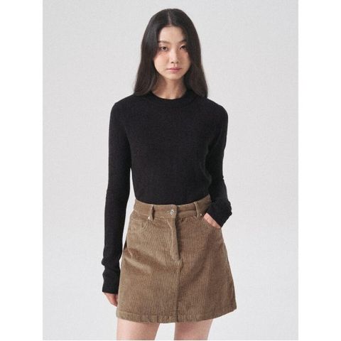 베이직 라운드넥 긴소매 풀오버 블랙 (324X51LYA5)