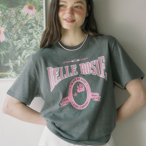 [아워호프] Belle Rose T-shirt - Dark Grey [H24SM1-TS06-DGR]