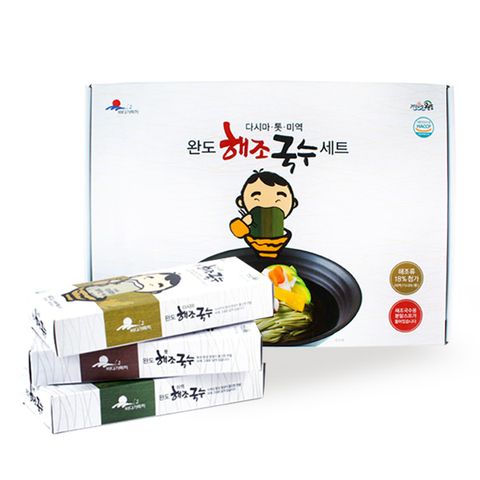 완도 해조국수 3종 선물세트 다시마/미역/톳국수 각500g/스프동봉
