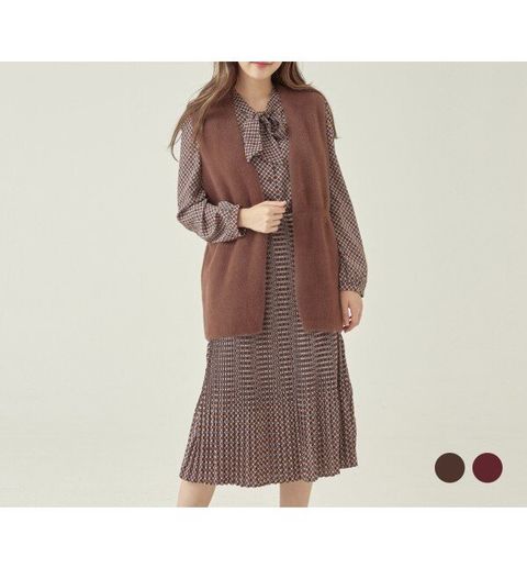 기하학 기계주름 원피스(CVOWA4T04M).