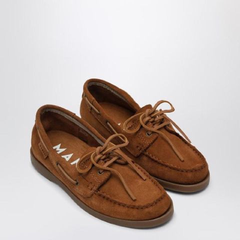 MANEBA­ R3.9KKSUE/Q_MANEB-CU Brown suede boat shoes