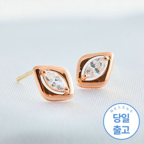 엘렌쥬얼리 14K 클래리 큐빅 금 귀걸이