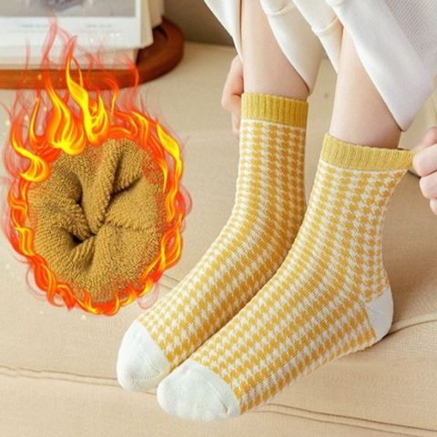 편한 위드기프트 두툼 옐로우포인트 개 양말 방한