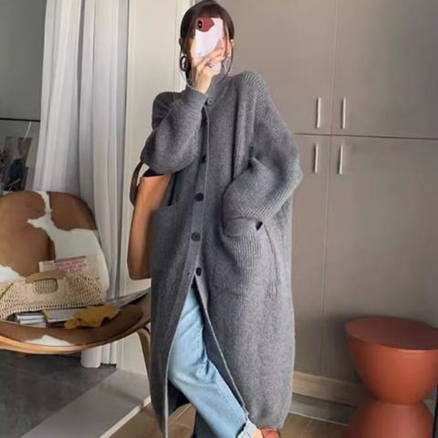 [브리치] 허그허그 / 뮬레 벌룬 터틀넥 오버핏 니트 롱 가디건