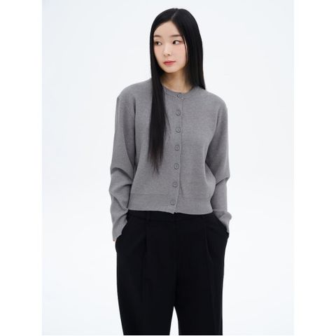 베이직 라운드넥 카디건  그레이 (32515ALY33)