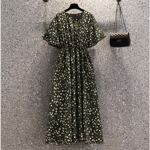 B-238555 - 레오파드 밴딩 롱 원피스/빅사이즈/루즈핏/여름/간절기/엄마옷/데일리