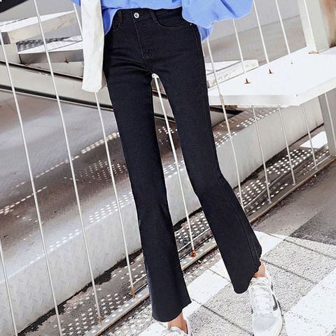 슬림 스타일 스판 여성 데일리 팬츠 부츠컷 청바지