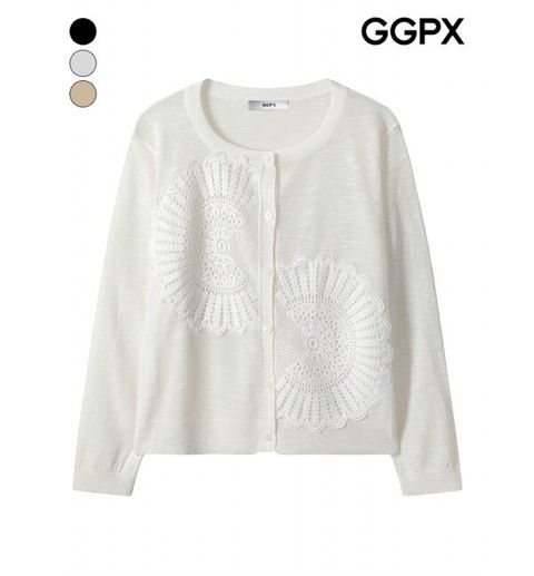더블 빅 플라워 여름 긴팔 가디건 (GP6KG010F)