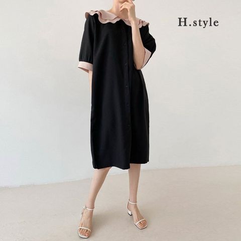 H스타일BST파도리원피스/여름/빅사이즈/OPS/원피스/홈웨어/하객룩/쉬폰/라운지/루즈핏