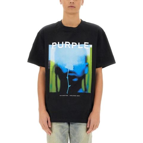 퍼플 브랜드 남성 블랙 반팔 티셔츠 P117_HBFG125BLACK