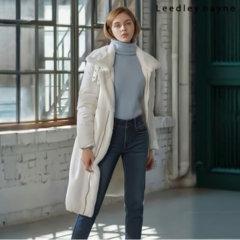 [최초가399000]에코 무스탕 덕다운 롱패딩_화이트