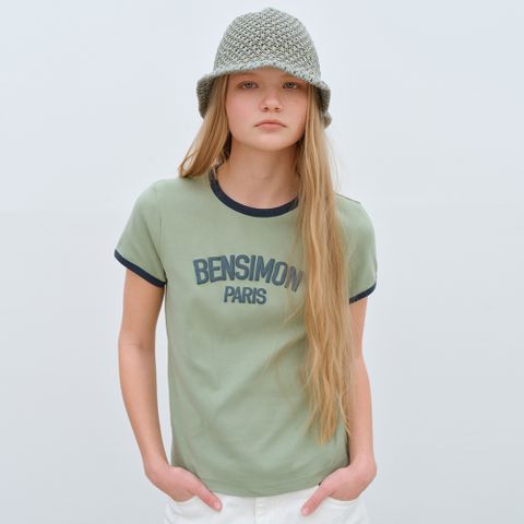 BENSIMON LOGO RINGER TEE - SAGE GREEN