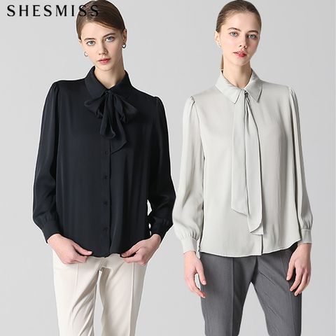 (SHESMISS)] 레이디 타이 넥 블라우스 (택가격: 138000원)