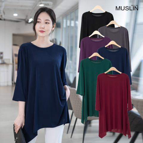 엄마옷 이스 베이직7부 롱티셔츠 TS201020 마담/미시옷/중년여성/빅사이즈/40대/50대/60대/여자