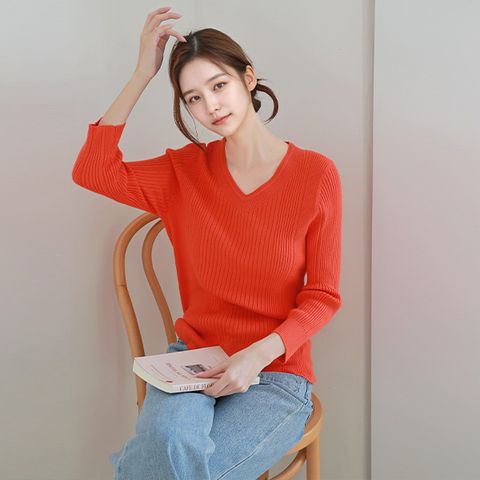 [최초가 89,900원]보웬 V넥 스카시 골지 니트 4종세트