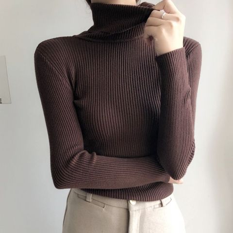 여자데일리룩 8컬러 터틀넥 골지 목티 기본컬러 겨울필수템 목폴라