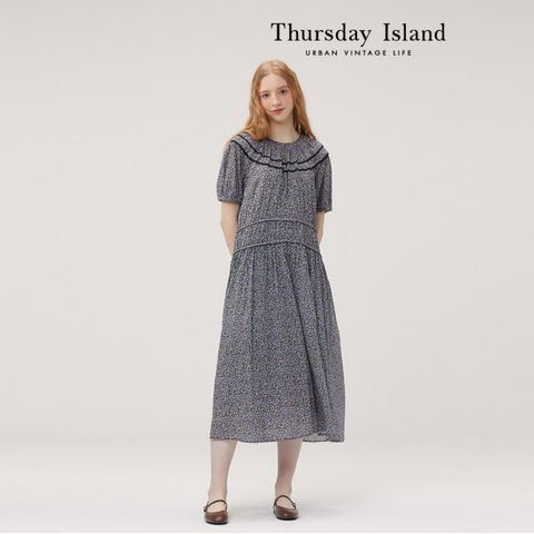 [최초가-339000원][Thursday Island] 웨이스트 셔링 원피스(T234MOP645W)