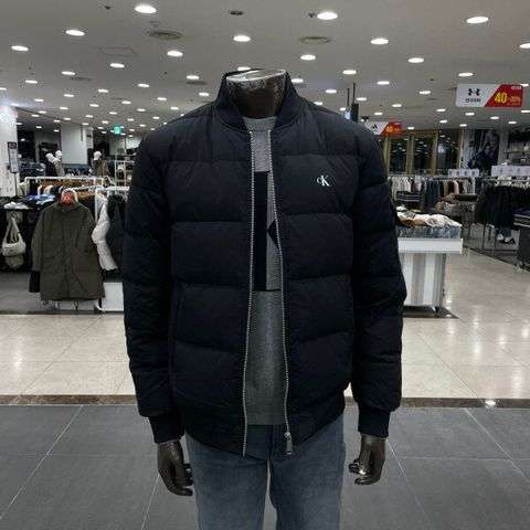 남성 인스티 로고 퀄팅 다운 봄버 점퍼 J326806-BEH
