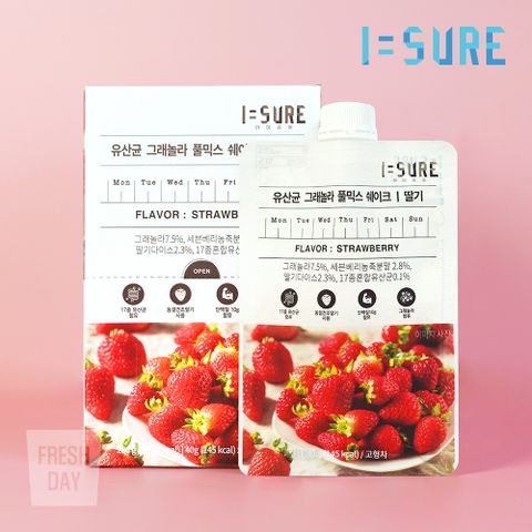 [아이슈어] 유산균 그래놀라 풀믹스 딸기 쉐이크 40g/14입 [2주분]
