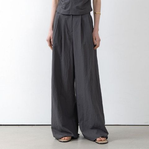 [나인](PT-5668)MILA SET-UP FOLDING TUCK WIDE PANTS