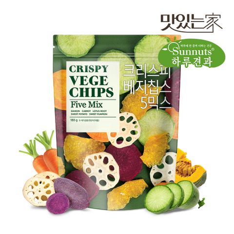 [하루견과] 크리스피리얼칩스180g 1봉 /영양간식/야채칩/자색고구마칩연근칩