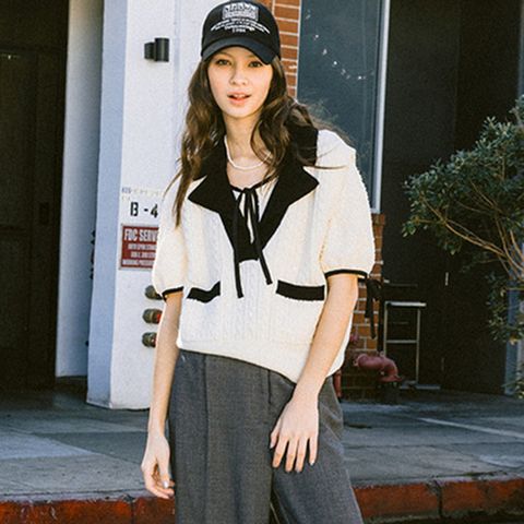 [바이탈싸인] Double collar Cable Knit Vest 428519